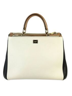 Dolce & Gabbana Sicily 62 Tricolor Leather Top Handle Bag Italy MSRP $2295